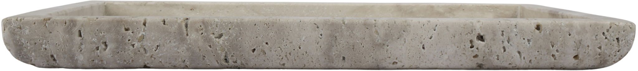 Meridian Furniture Nolan genuine travertine tray featuring natural stone surface and sleek design, perfect for serving or decorative use.
