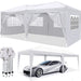 Giga 10x20 ft portable outdoor pop-up canopy with removable sidewalls, carry bag, and weight bags for outdoor events.