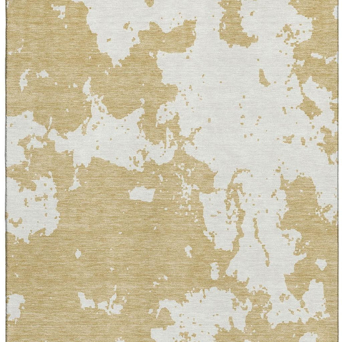 10' X 14' Abstract Washable Area Rug With UV Protection (671288) - Gold / Beige
