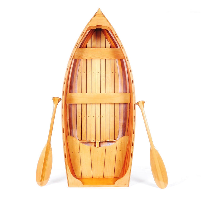 Hand Painted Model Boat Tabletop Sculpture (364298) - Brown