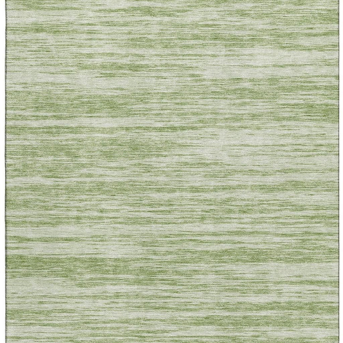 10' X 14' Striped Washable Area Rug With UV Protection (675564) - Artichoke Green / Ivory