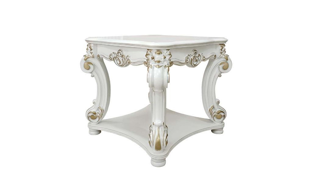 26" Manufactured Wood Square End Table - Antique Pearl