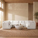 Meridian Furniture Hammond velvet performance fabric 6-piece U-shaped sectional sofa with plush cushions and modern design.