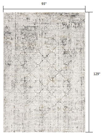 7.8' x 10.8' Abstract Area Rug - Ivory And Gray