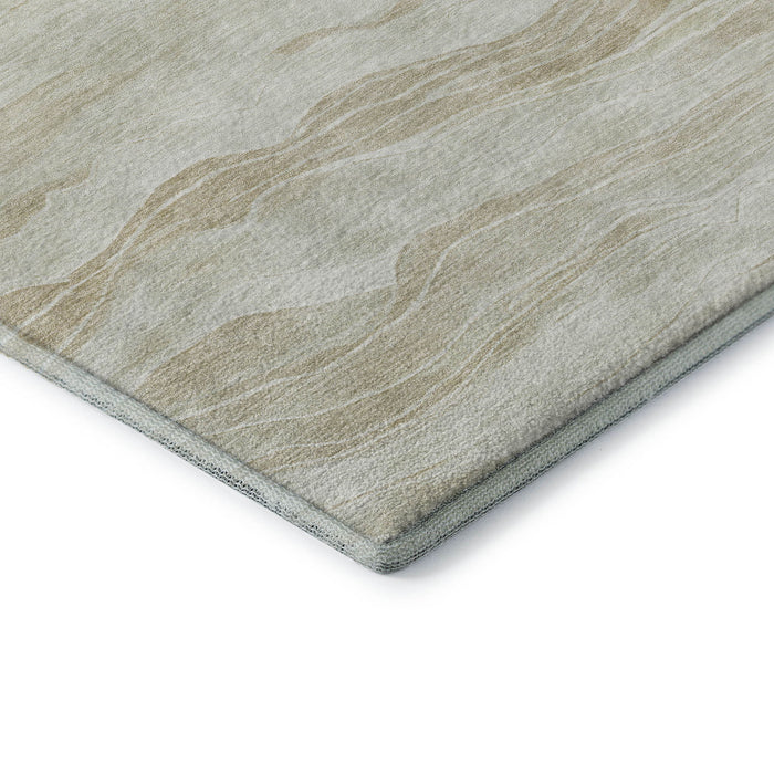 10' X 14' Striped Washable Area Rug With UV Protection (692499) - Beige / Ivory