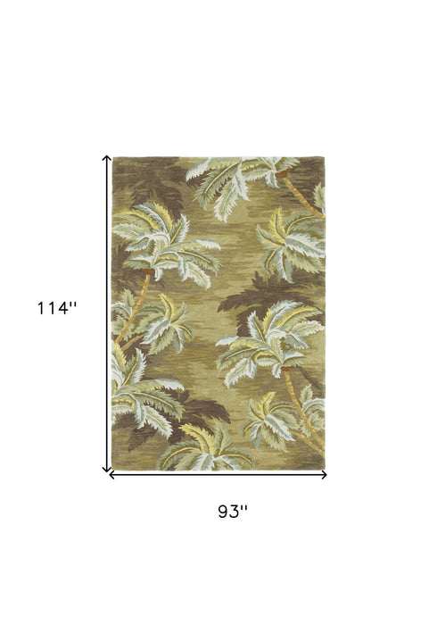 8' x 10' Hand Tufted Palm Trees Indoor Area Rug - Moss Green