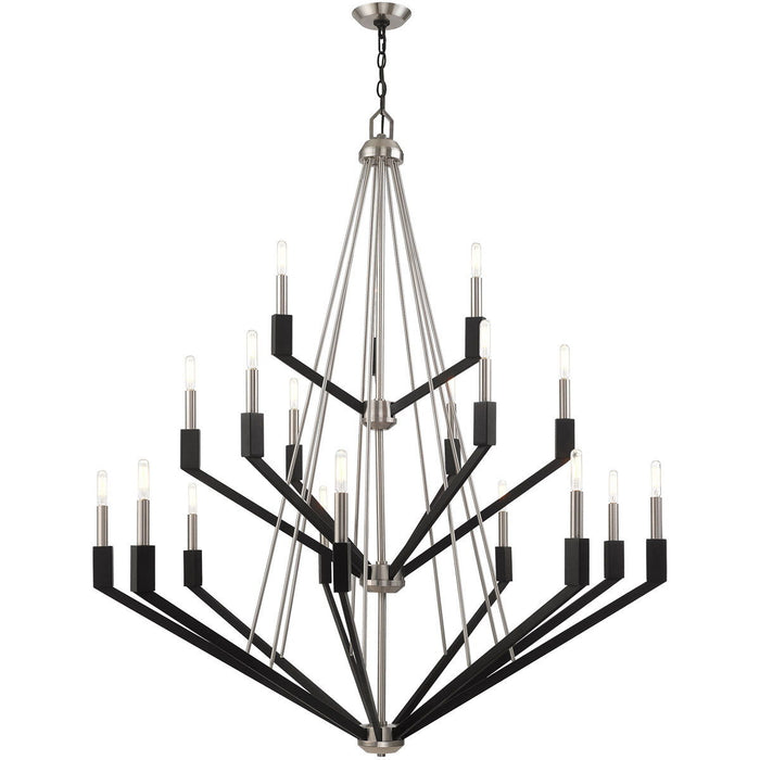 52" Multi Light Dimmable Chandelier With Shades - Nickel