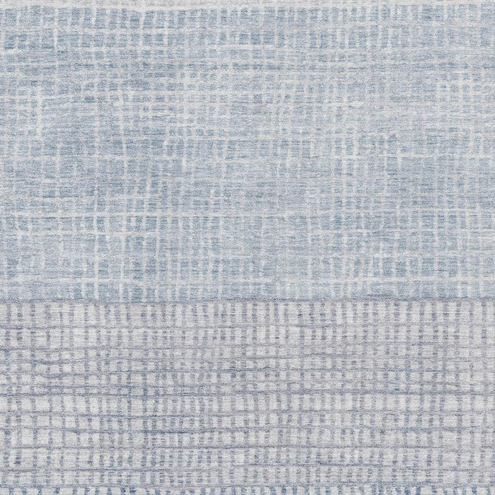 10' X 14' Geometric Washable Area Rug With UV Protection (705059) - Sky Blue / Ivory