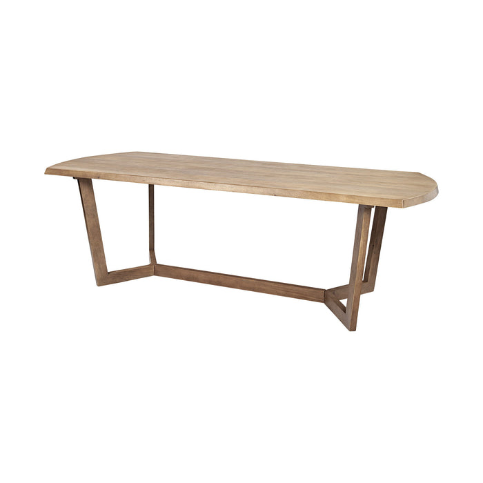 92" Solid Wood Trestle Base Dining Table - Natural