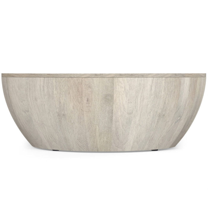 34" Solid Wood Round Solid Coffee Table - White
