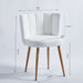 Set of 2 Giga modern dining chairs with wood-colored iron tube legs, cushioned seats, and supportive backrests for dining or living rooms.