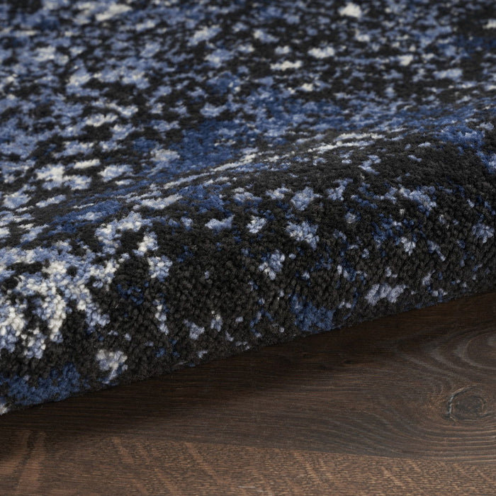 4' Abstract Round Rug (552442) - Blue / Black