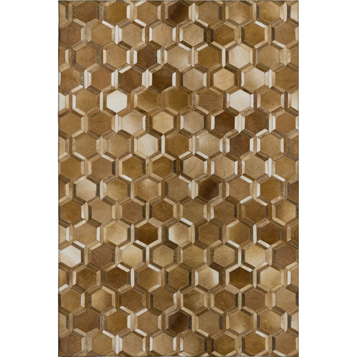 10' X 14' Geometric Washable Area Rug With UV Protection (644640) - Brown / Ivory / Beige