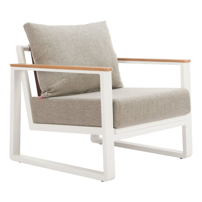 31" Modern Upholstered Arm Chair - White