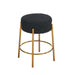 Set of 2 Giga round upholstered bar stools with wooden legs, perfect for kitchens, coffee shops, and bar areas.
