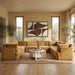 Meridian Furniture Hammond velvet performance fabric U-shaped sectional sofa with eight stationary sections, modern and plush.