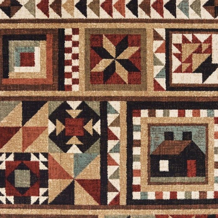 10' x 13' Ikat Patchwork Area Rug - Brown And Red