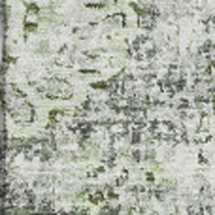 8' X 10' Floral Washable Area Rug With UV Protection (653174) - Artichoke Green / Ivory / Gray