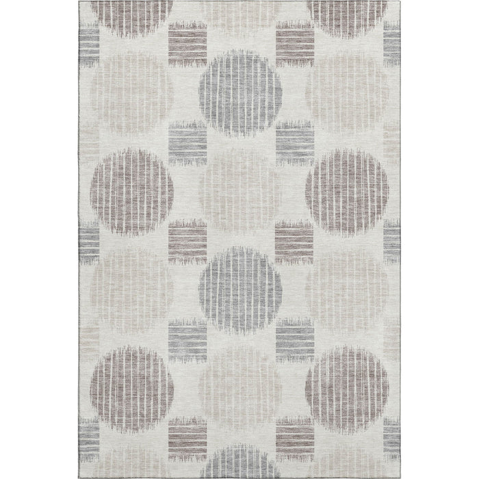 10' X 14' Geometric Washable Area Rug With UV Protection (671552) - Ivory / Beige / Gray