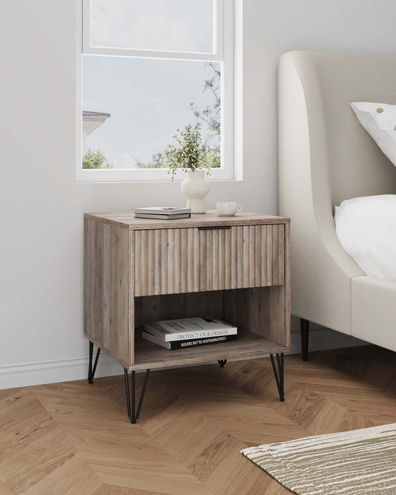 Manhattan Dumbo - Nightstand With Rustic Gray Frame