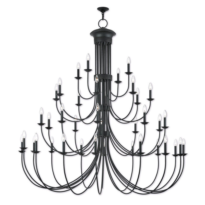 70" Multi Light Dimmable Chandelier With Shades - Bronze