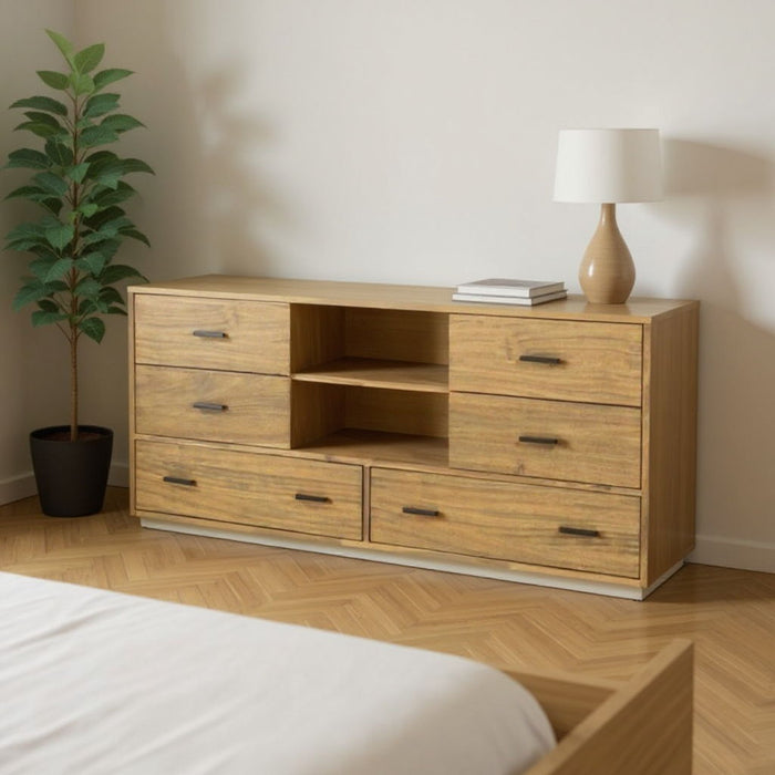 Six Drawer Combo Dresser - Walnut