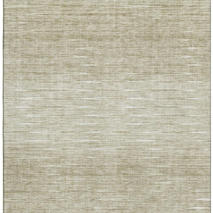 8' X 10' Abstract Washable Area Rug With UV Protection - Khaki And Beige