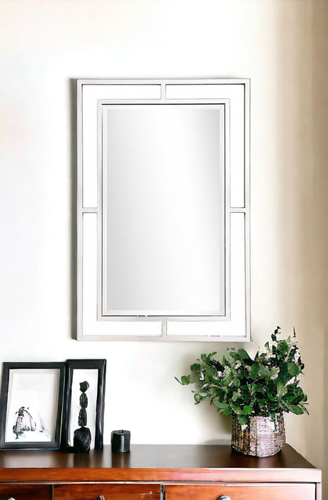 42" Metal Framed Accent Mirror - Silver