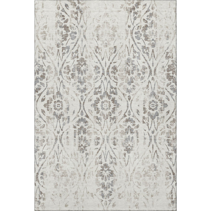 10' X 14' Floral Washable Area Rug With UV Protection (669060) - Ivory / Beige
