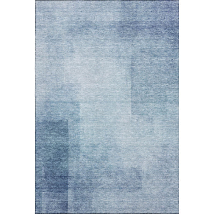 10' X 14' Geometric Washable Area Rug With UV Protection (692487) - Blue / Ivory