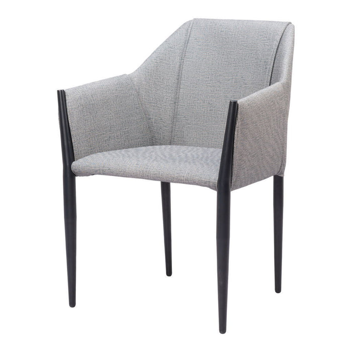 Faux Leather Dining Arm Chairs (Set of 2) - Gray