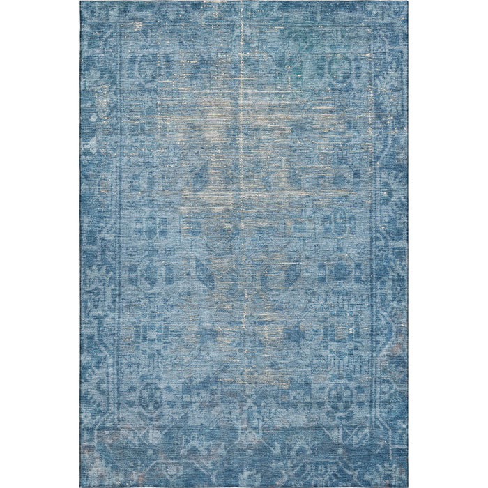 10' X 14' Oriental Washable Area Rug With UV Protection (691926) - Blue / Silver