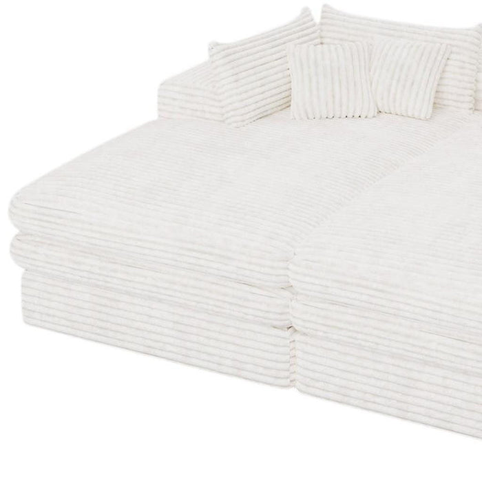 Corduroy Sleeper Sofa - White