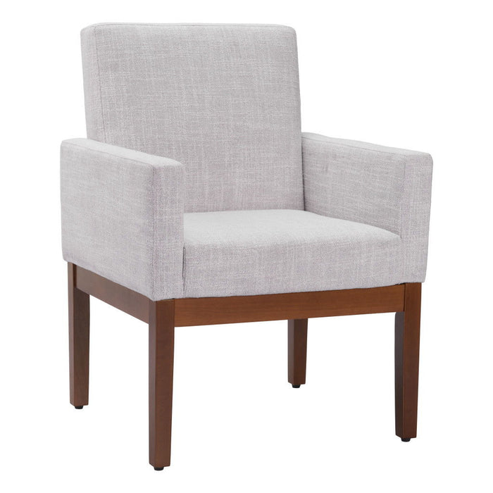 Upholstered Fabric Dining Arm Chair - Ivory