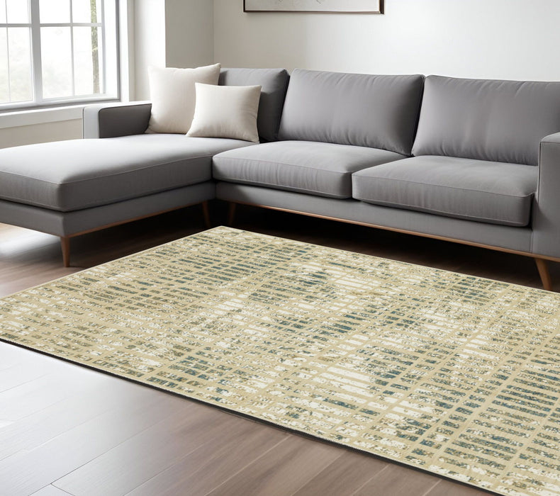 10' X 13' Geometric Area Rug - Beige And Blue