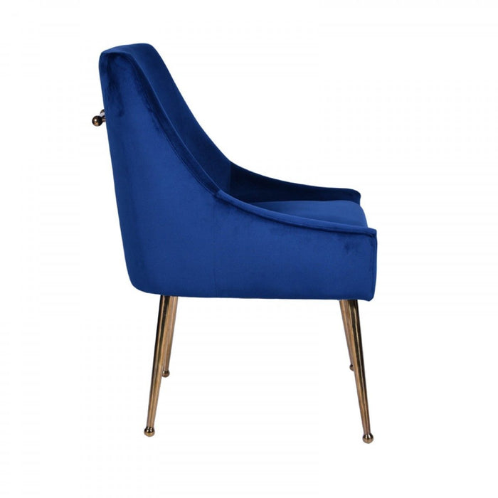 Dining Chairs (Set of 2) - Blue / Gold
