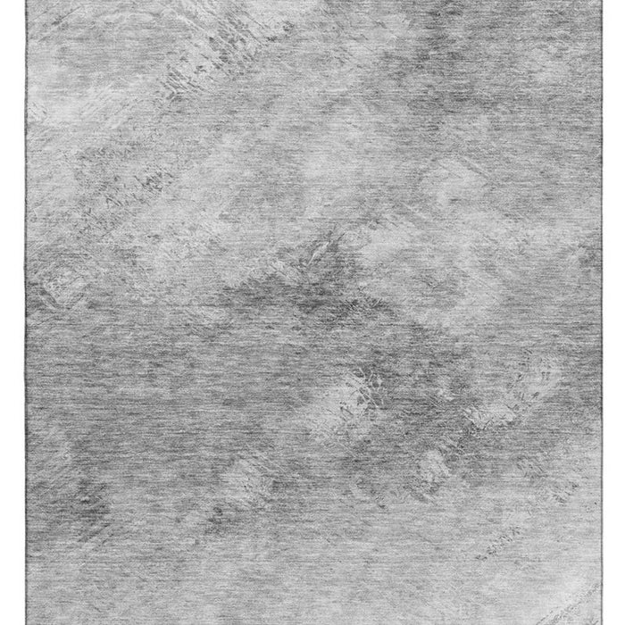 10' X 14' Abstract Washable Area Rug With UV Protection (650530) - Silver / Gray