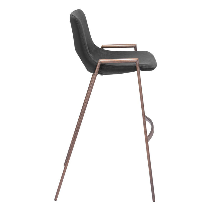 Steel Low Back Bar Height Bar Chairs (Set of 2) - Black And Brown