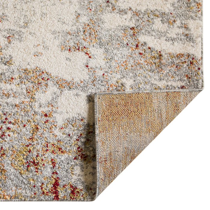 9' x 12' Abstract Power Loom Area Rug - Ivory Red And Cream