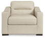 Signature Design by Ashley Treasure Trove 2-piece chair and ottoman set in almond, stationary chair with matching ottoman for living room.