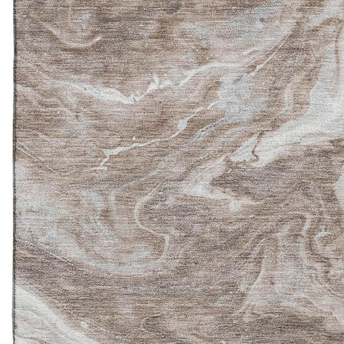 10' X 14' Abstract Washable Area Rug With UV Protection (697782) - Taupe / Brown / Ivory