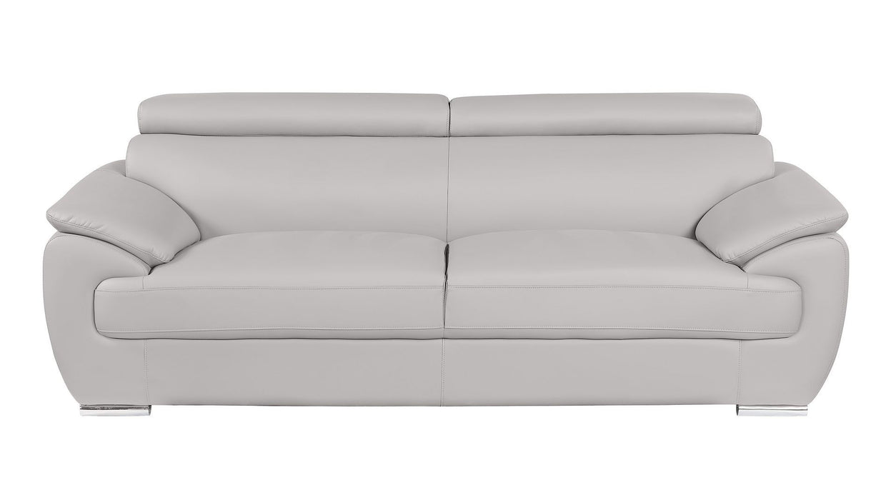Top Grain Leather Sofa - Light Gray