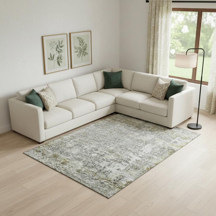 10' X 14' Oriental Washable Area Rug With UV Protection (700217) - Taupe / Beige / Ivory