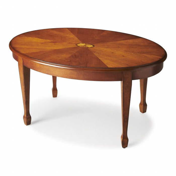 Burl Oval Coffee Table - Brown