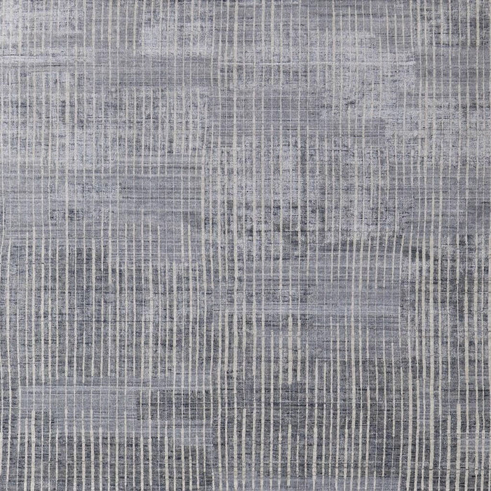 9' X 12' Abstract Hand Woven Distressed Area Rug (566949) - Blue / Ivory / Gray