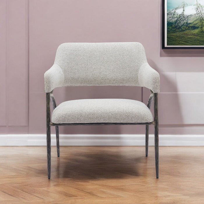 28" Fabric Arm Chair - Gray And Black