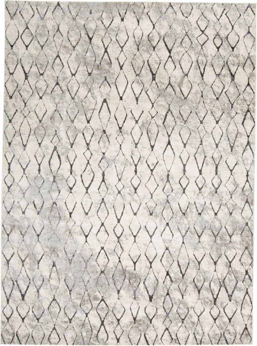 10' x 14' Abstract Stain Resistant Area Rug - Ivory Gray And Taupe