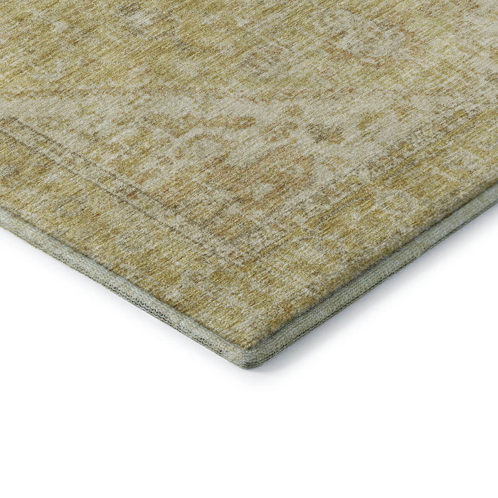 10' X 14' Medallion Washable Area Rug With UV Protection (684370) - Gold / Beige