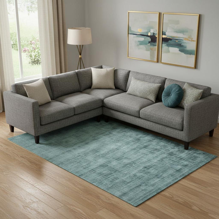 8' X 10' Striped Hand Woven Area Rug (570215) - Blue