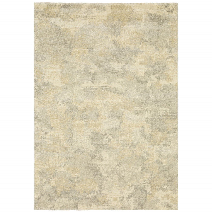 10' x 13' Abstract Power Loom Stain Resistant Area Rug - Gray Ivory Beige And Taupe